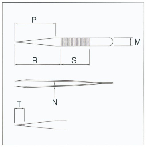 RU-SS-AXAL 고정밀 내부식성 트위저, Rubis®, AXAL Superior Tweezers