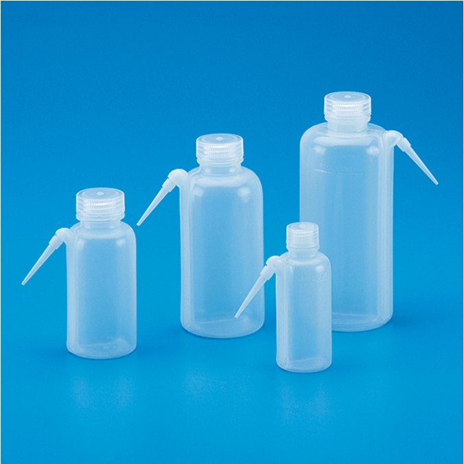 광구 일체형 세척병, LDPE Wide Mouth Wash Bottle, Side Delivery Tube