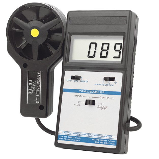 휴바람개비형 풍속계, Traceable® 성적서 포함 Wind - Vane Anemometer