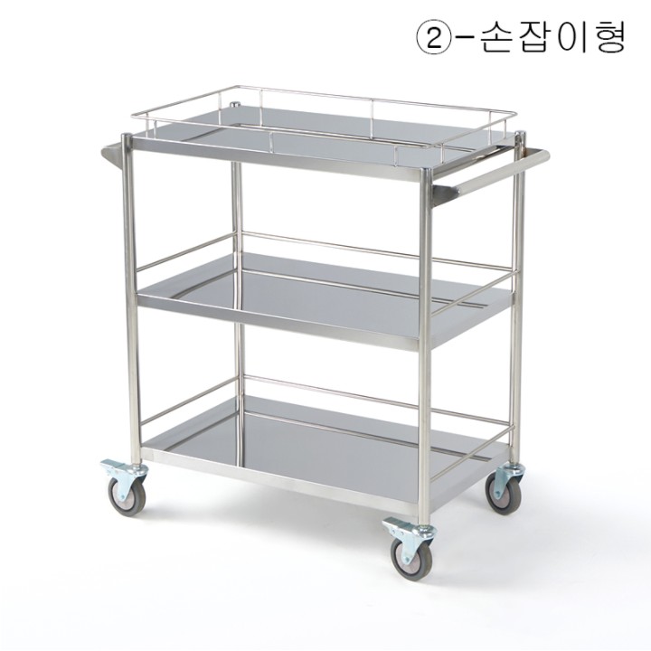 스테인레스 트레이 선반 카트 Stainless Steel Cart, Tray Shelf