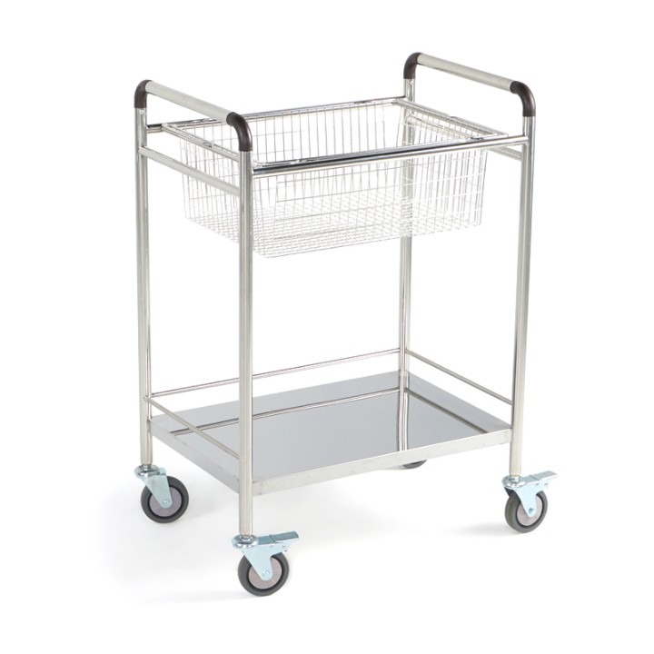 스테인레스 바스켓 카트, 거치 방식 Glassware Cart with SUS Wire Basket