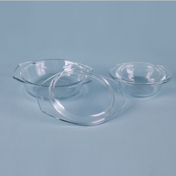 유리 원형 트레이 Glass Round Tray with Lid, Simax®